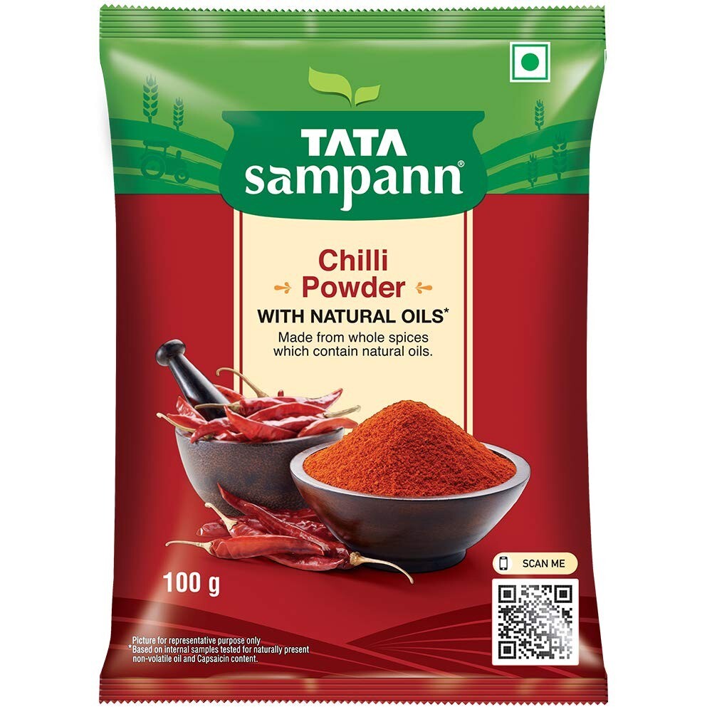 Tata Sampann Chilli Mirchi Laal Mirch Powder with Natural Oils 100 g, Free Ship