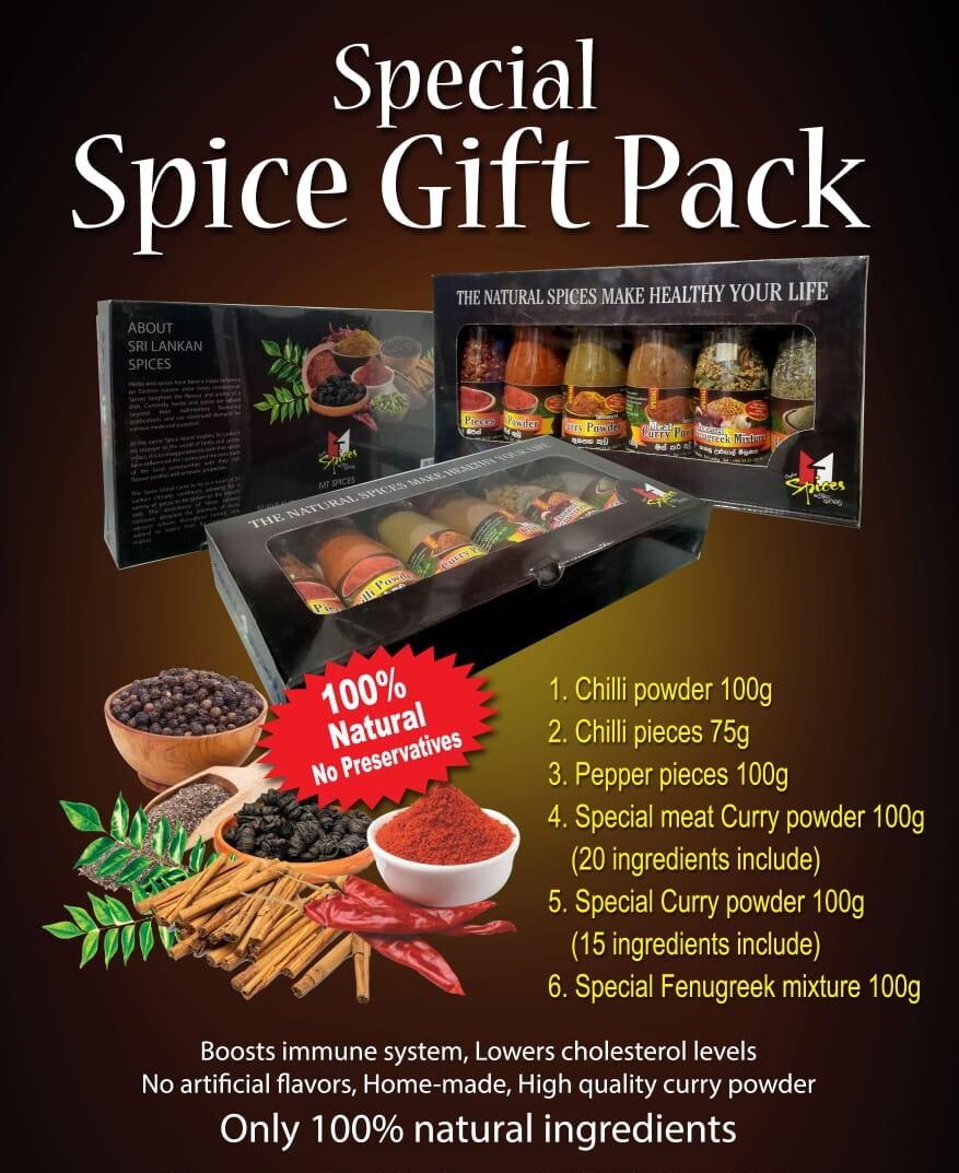 Spices Gift Pack Ceylon Organic Srilanka Teste High Quality Curry Powder Kitchen