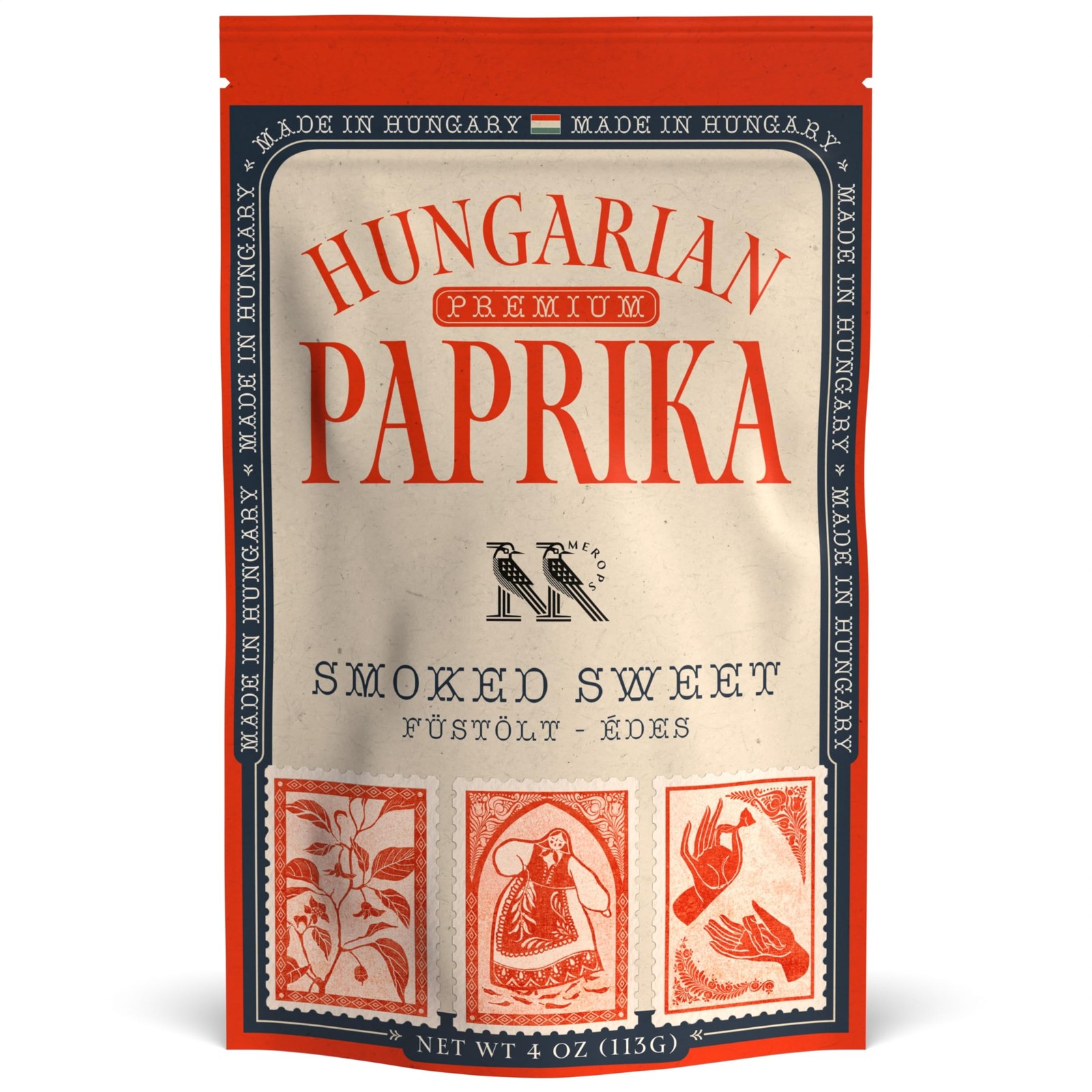 Premium SMOKED SWEET Hungarian Paprika Powder (4 oz) – Non-GMO – Vibrant Deep…