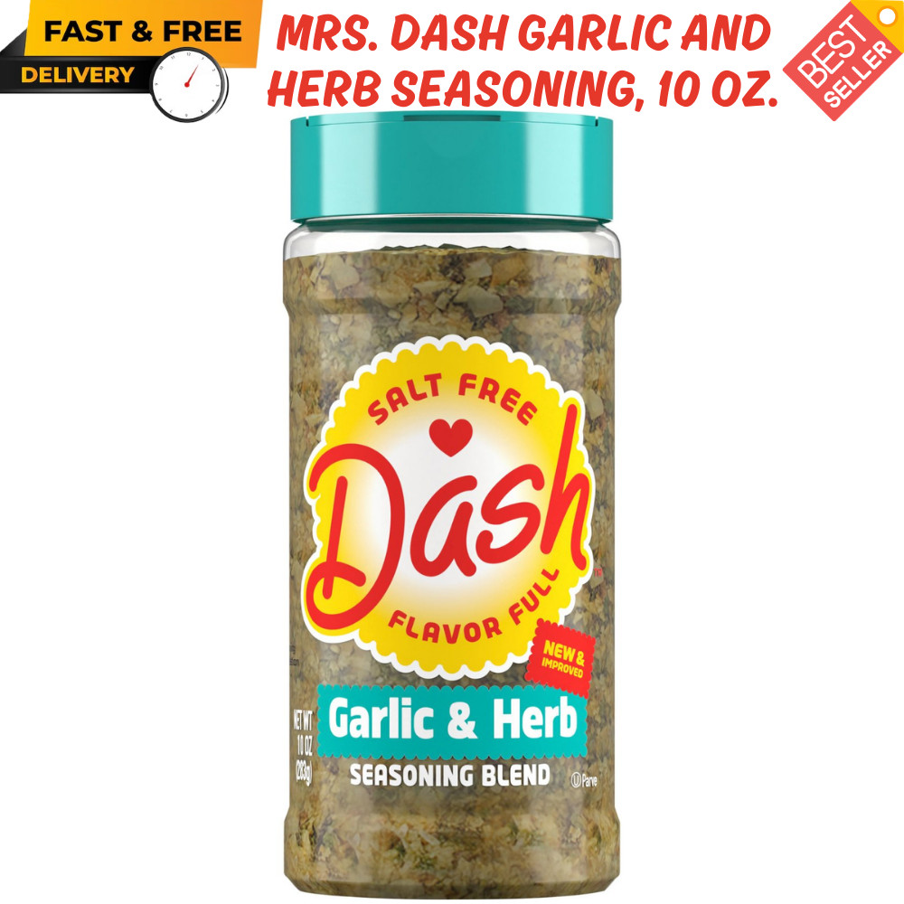Dash Mrs. Dash Garlic and Herb Seasoning Blend 10 oz – Salt-Free & No MSG – New