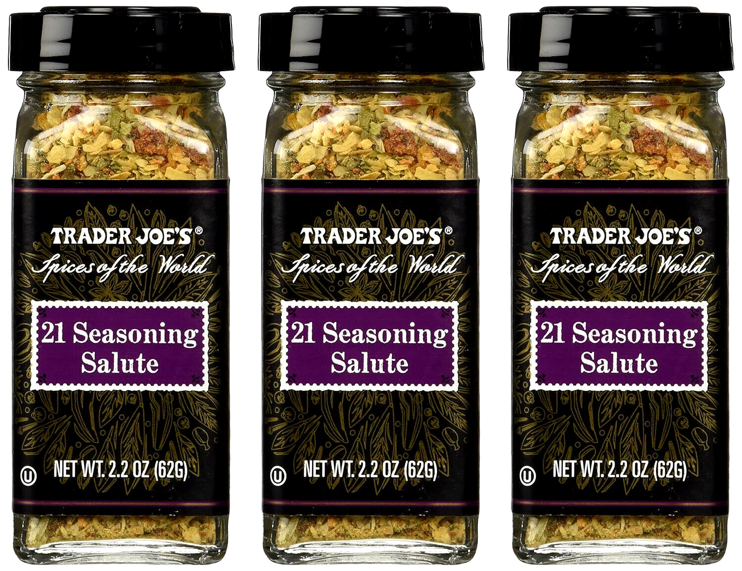 3 X Trader Joe’s Spices of the World 21 Seasoning Salute 2.2 oz ea *Salt Free