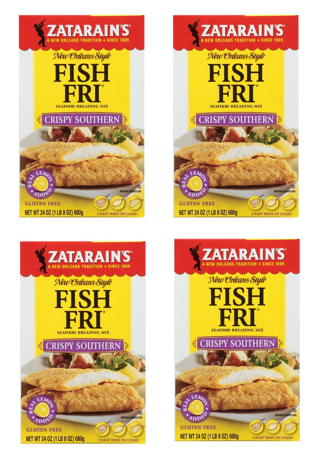 Zatarain’s Gluten Free Crispy Southern Fish Fri, 24 oz Box (Pack of 4)