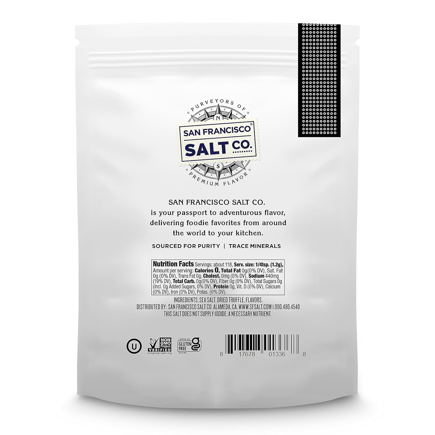 Italian Black Truffle Salt 5 Oz. Resealable Pouch –
