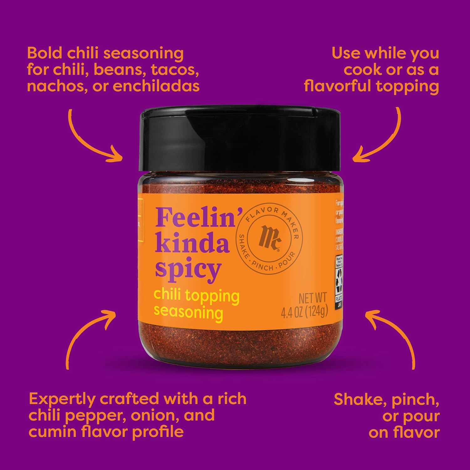 Chili Topping Seasoning, Flavor Maker, 4.4 oz