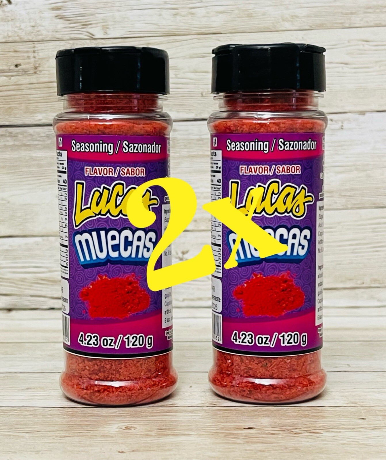 2x Lucas Muecas Powder Seasoning 2x Polvo Chilito Sasonador Lucas Muecas