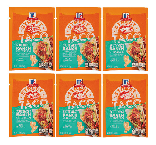 McCormick Street Taco Southwest Ranch Chicken Seasoning Mix 6 Pack