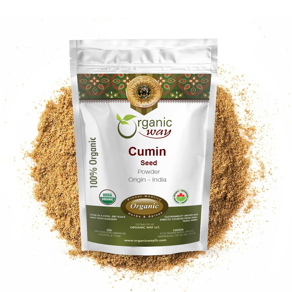 Organic Way Cumin / Jeera Seeds Powder – Kosher & USDA Certified (1LBS / 16Oz)