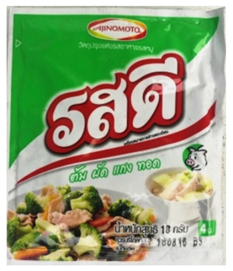 Set of 6 pcs. Ajinomoto Rosdee Pork Flavor, Seasoning Powder Thai Cooking Food.