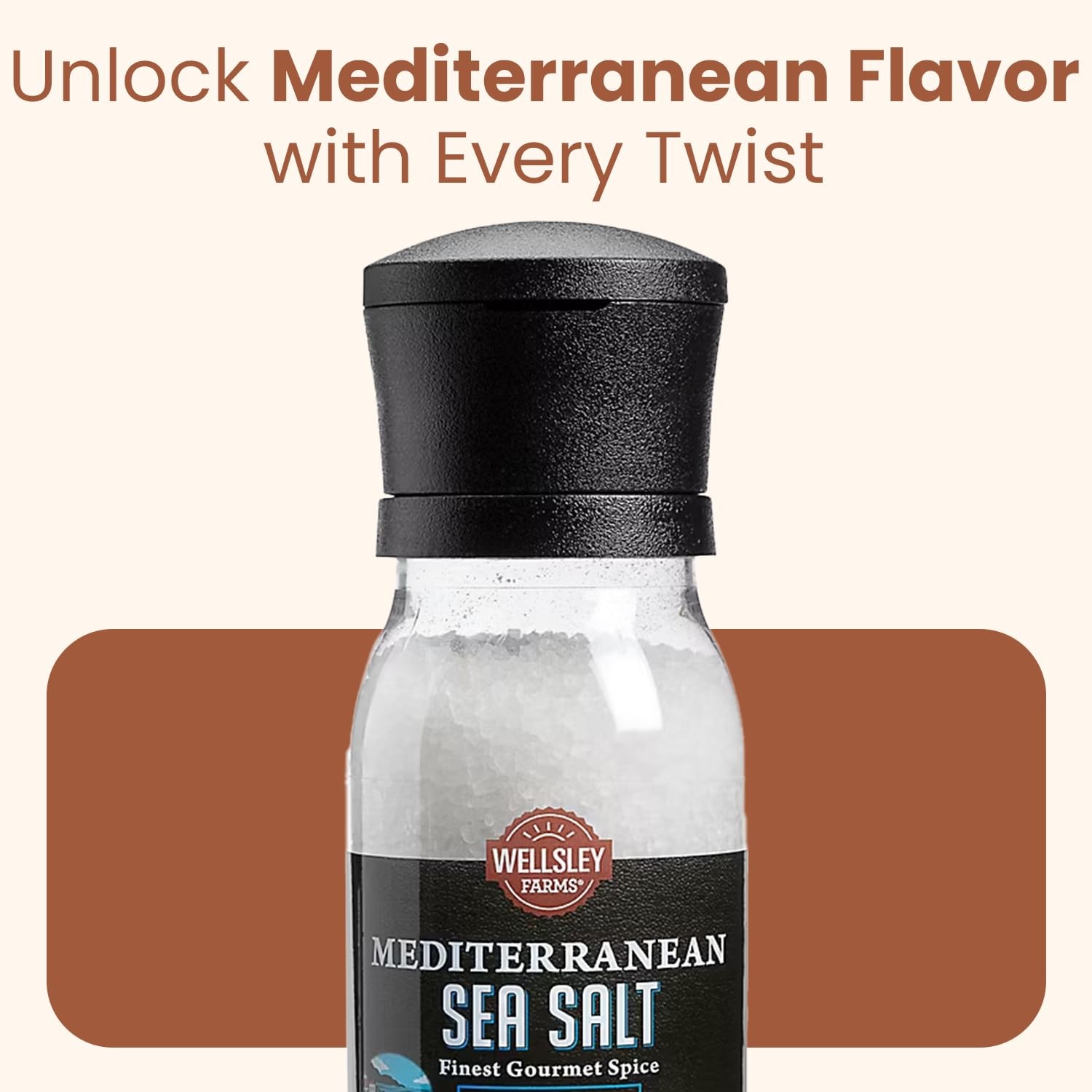Mediterranean Sea Salt Grinder, 14.6 Ounce
