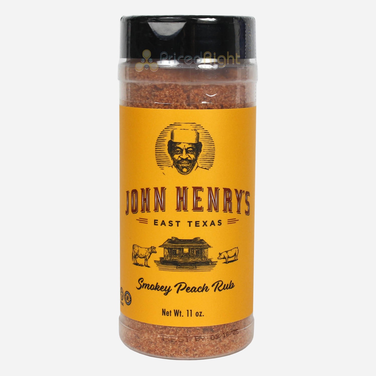 John Henry’s Smokey Peach Rub Gluten Free Brisket Chicken Fish Veggies 11 oz
