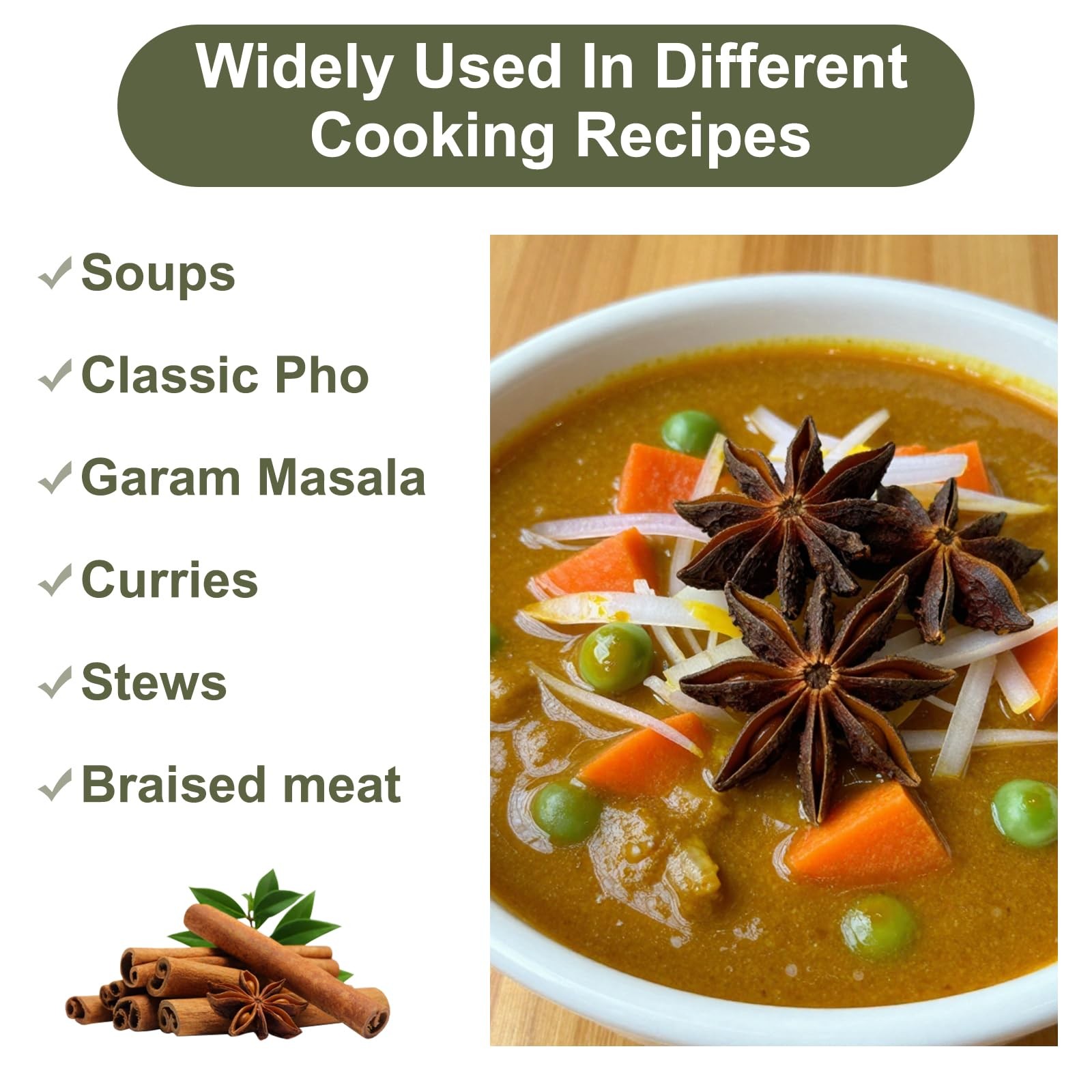 Kah’s Journey Star Anise Whole 16 oz for Cooking, Baking, or Brewing 16oz