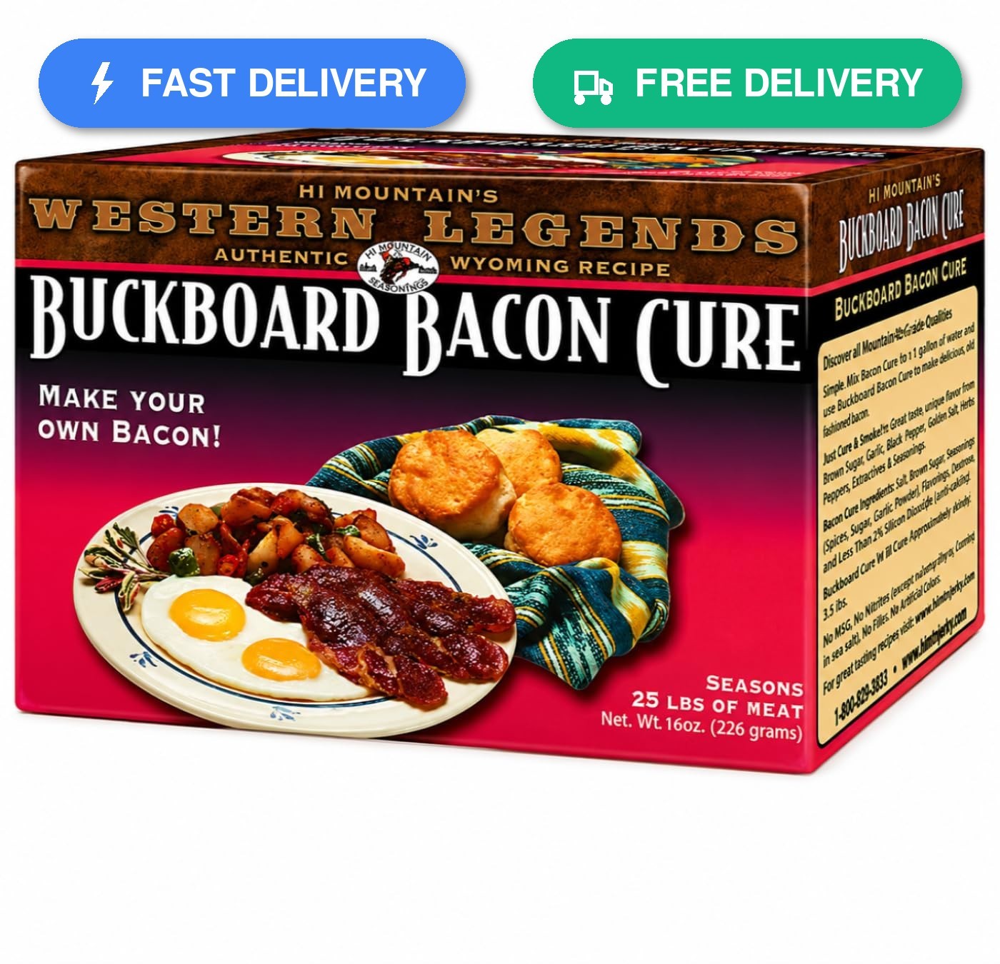 Hi Mountain Bacon Cure | BUCKBOARD BACON CURE | Pork, Deer, Elk & Venison…