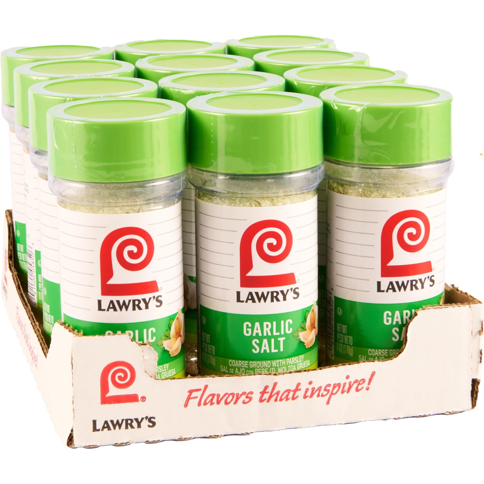 Coarse Ground Garlic Salt with Parsley, 6 oz – Bulk Pack of 12 for Cooking & Sea