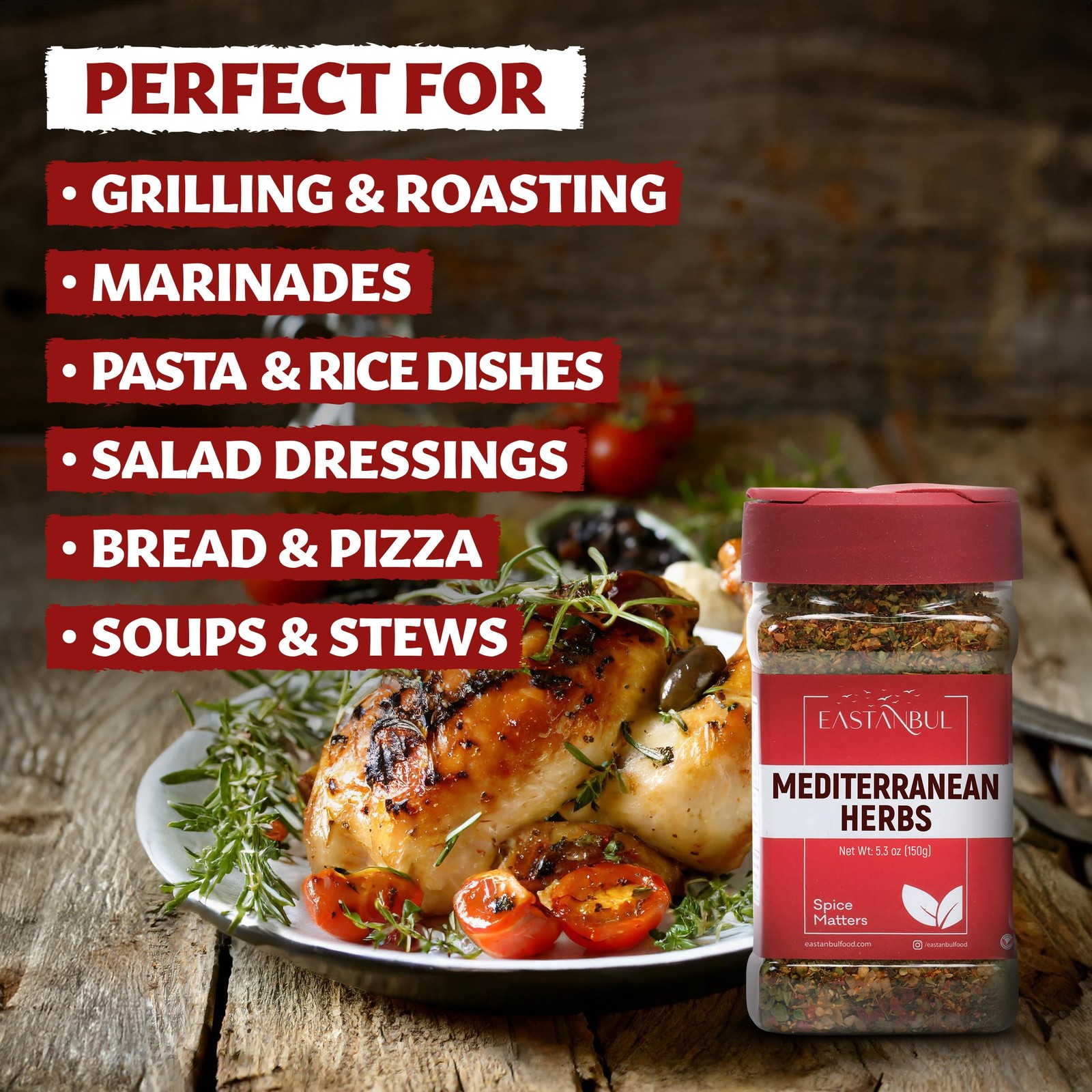 Mediterranean Seasoning, 5.29oz, Mediterranean Spice Blend, Herb & Salt Blend…