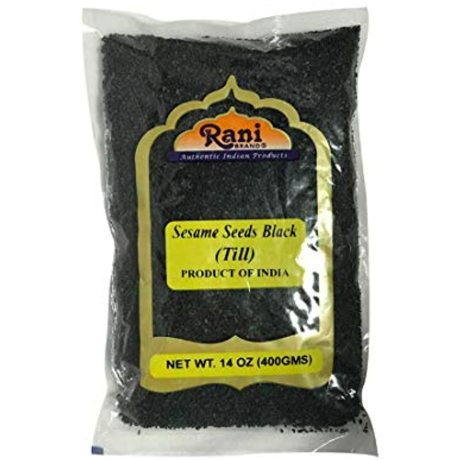 Rani Sesame Seeds Whole Black, Raw (Kala Till) Indian 14oz (400g)