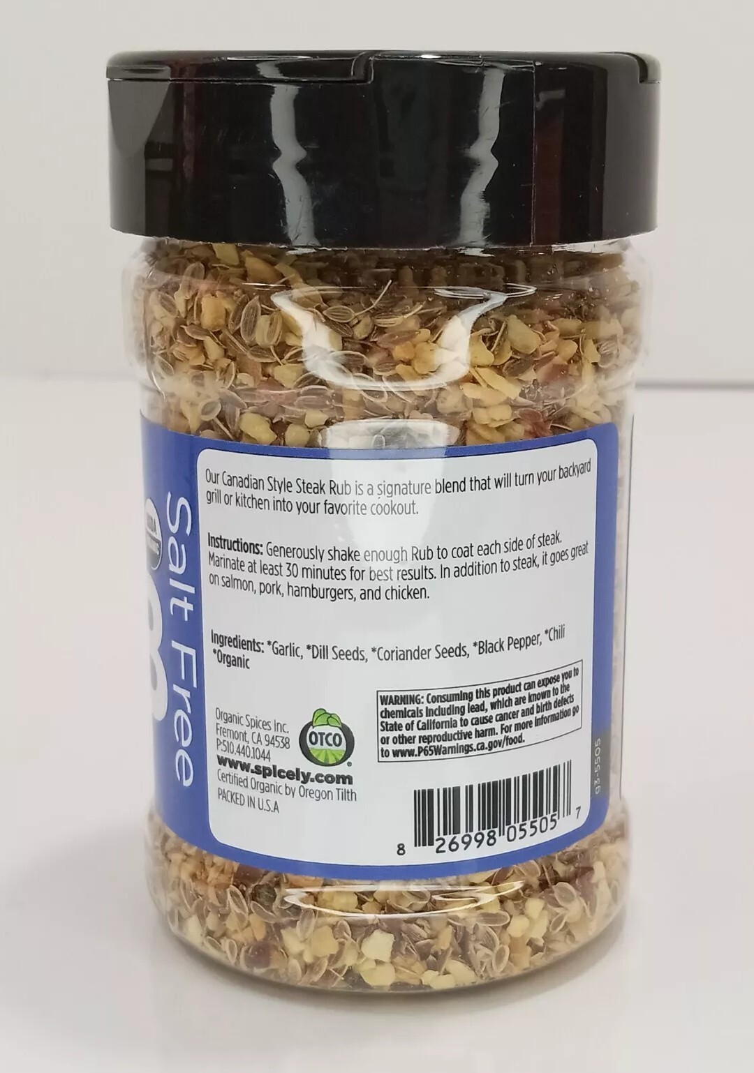 Spicely Organic Canadian Style “Steak Rub” Garlic & Pepper Steak Seasoning 4.9oz