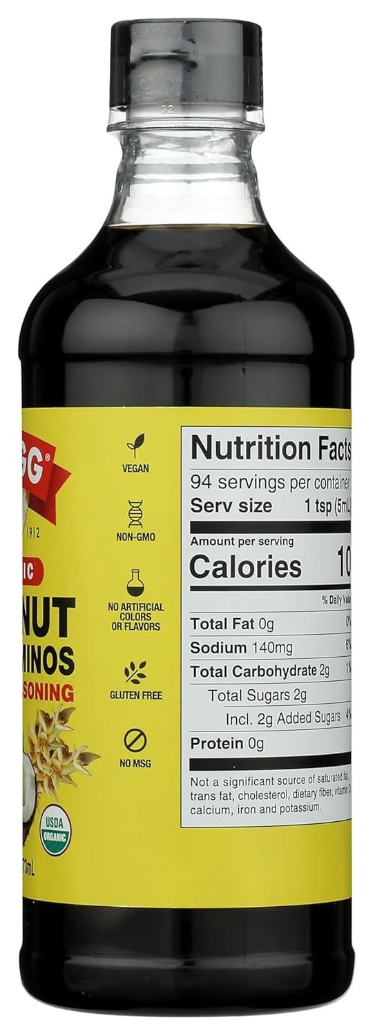 Bragg Organic Coconut Aminos – 16oz, Soy-Free Alternative, 16 Ounce