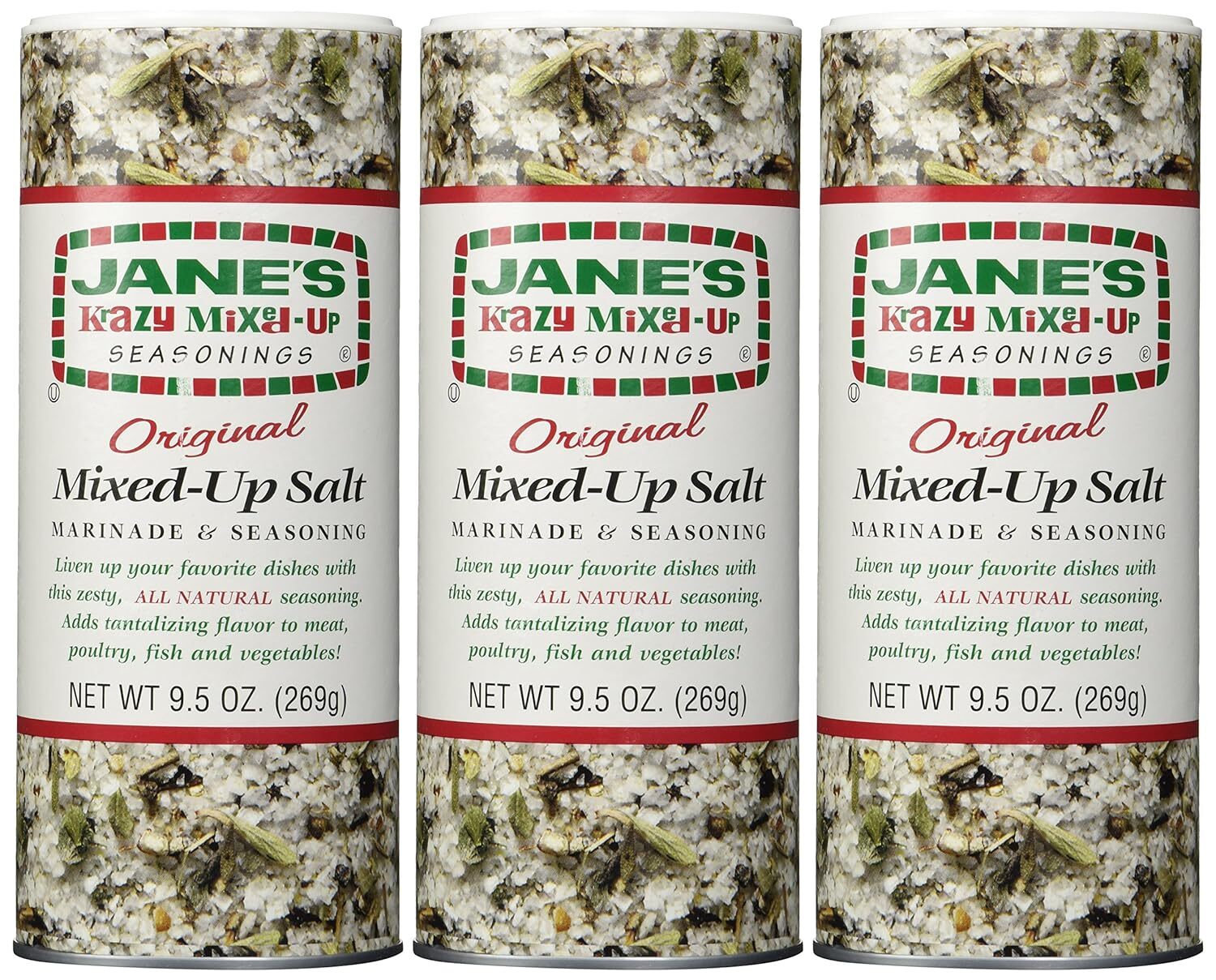 Jane’s Krazy Mixed-up Original Salt Blend 9.5 Oz (Paquete De 3)