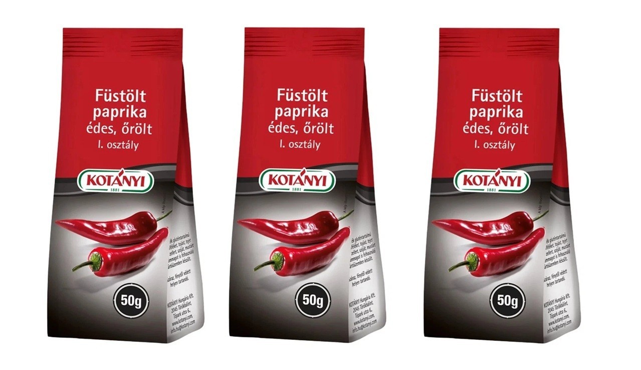 (Pack of 3)HUNGARIAN KOTÁNYI SWEET SMOKED PAPRIKA POWDER-GROUND 3X50GR INCL.DUTY