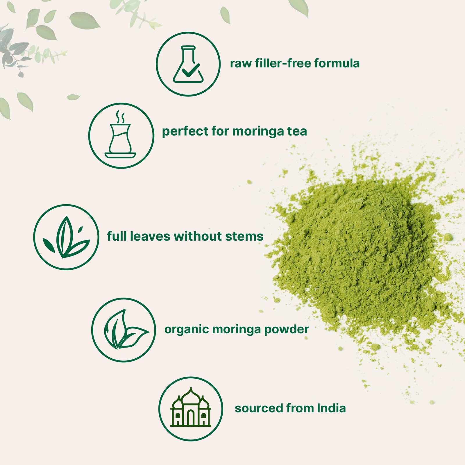 Micro Ingredients Organic Moringa Oleifera Leaf Powder, 16 Ounce (Pack of 1)