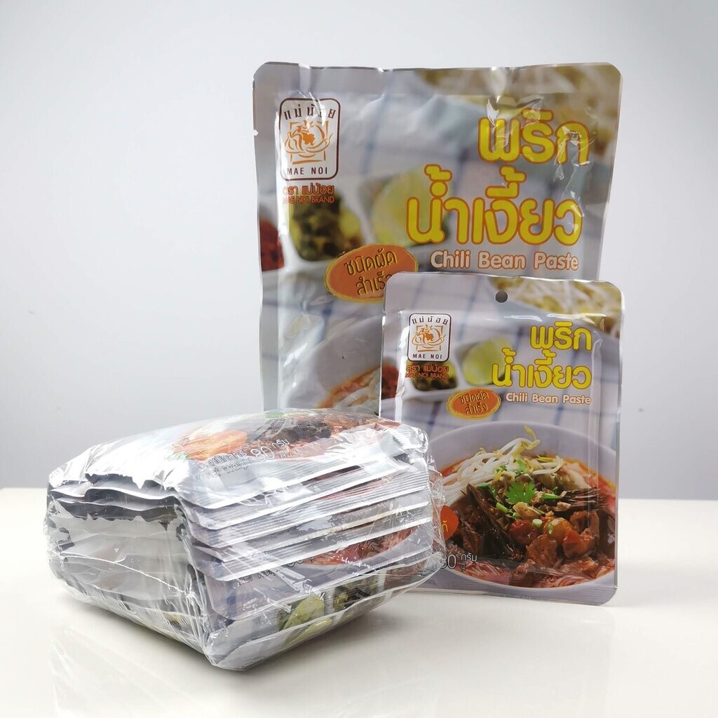 10 Packs Maenoi Paste Phrik Nam Ngiao Chili Northern Bean Thai Food 80g.