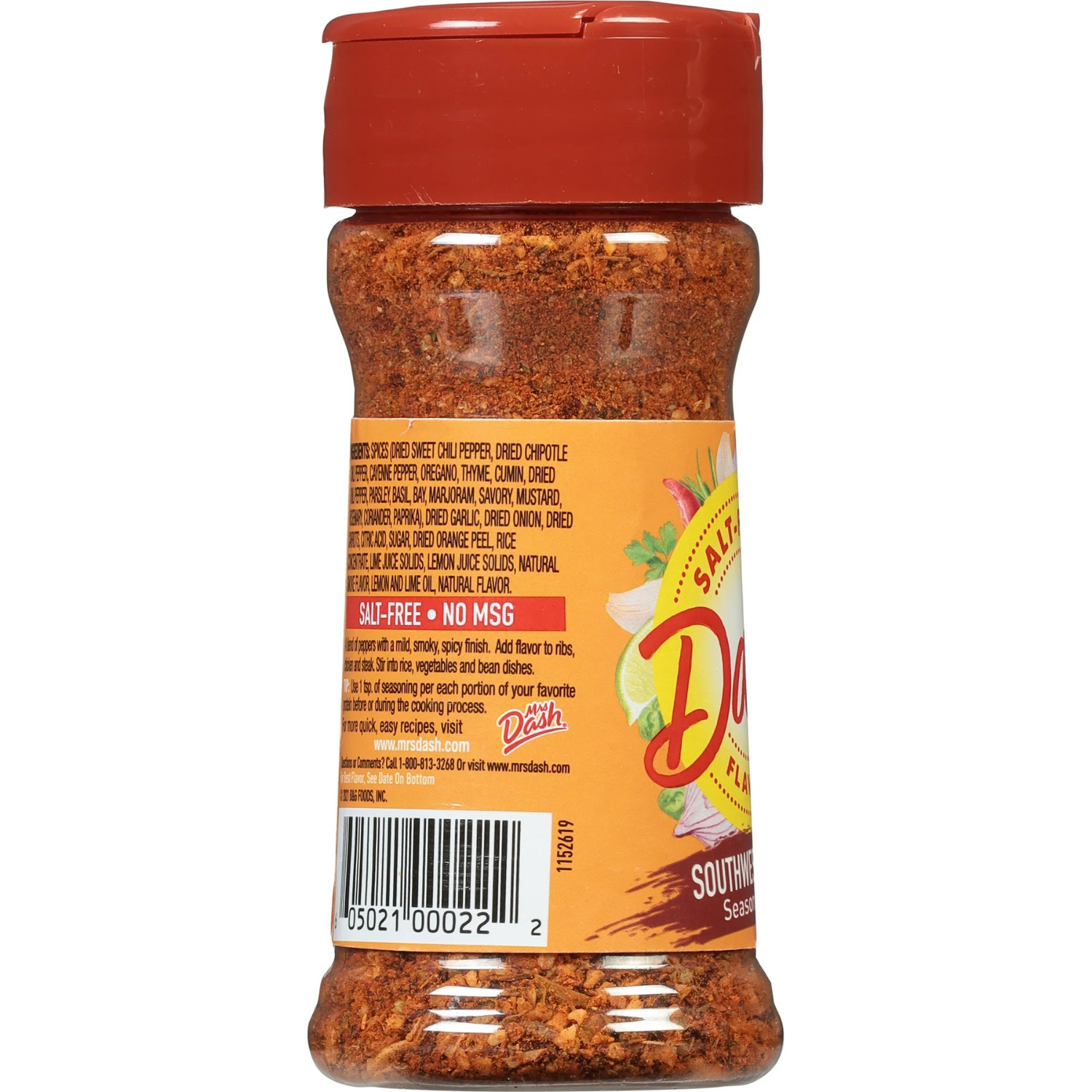 Dash Southwest Chipotle Seasoning Blend Salt Free 2.5 oz 6 Pack