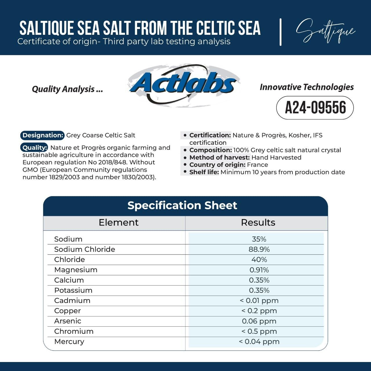 French Sea Salt Fine Ground from the Celtic Sea – 100% Natural and Unrefined – H