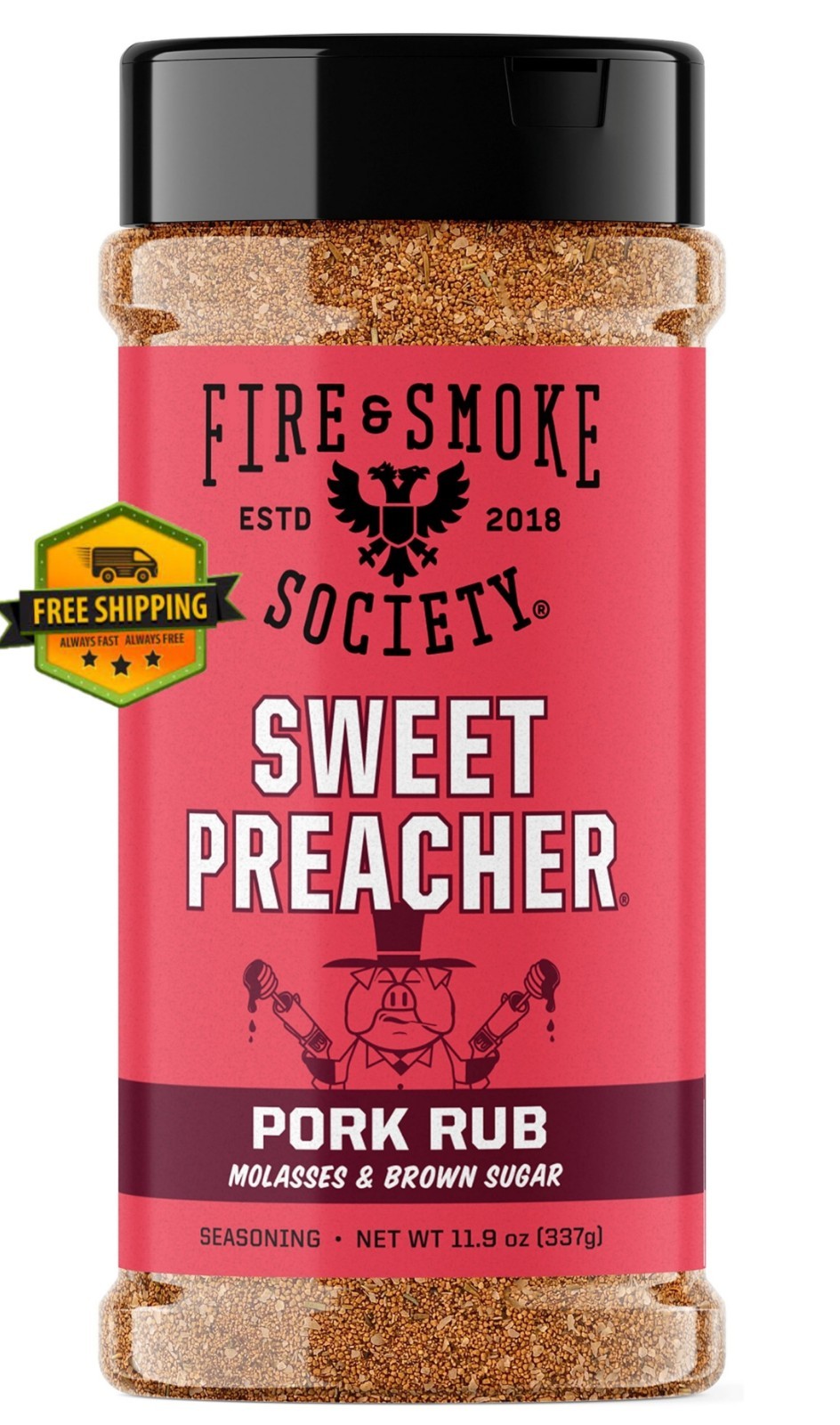 Fire & Smoke Society Sweet Preacher BBQ Seasoning Pork Rub, 11.9 Ounce