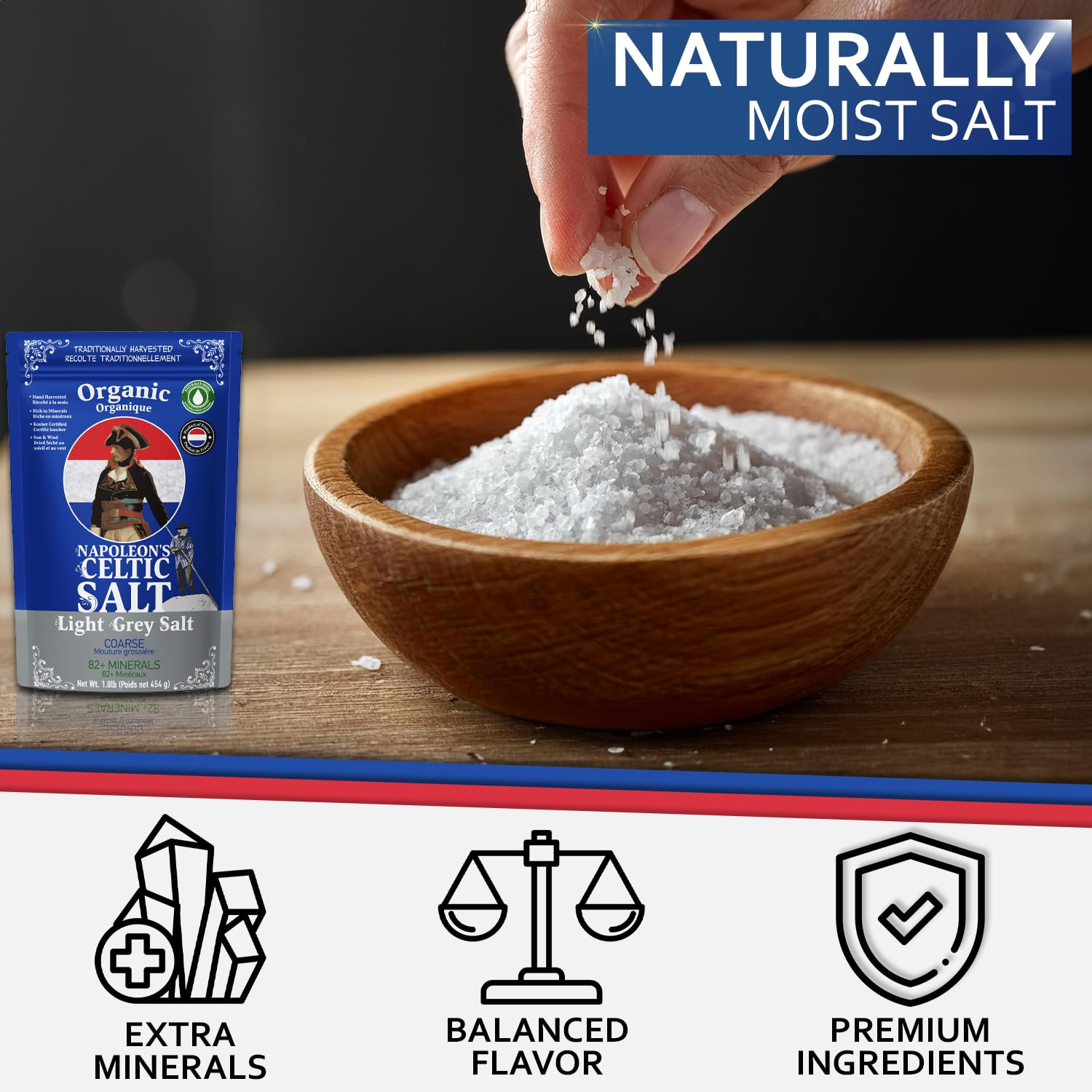 Napoleon’S Celtic Organic 82 Minerals Sea Salt Coarse, 1.0Lb Resealable Bag, …