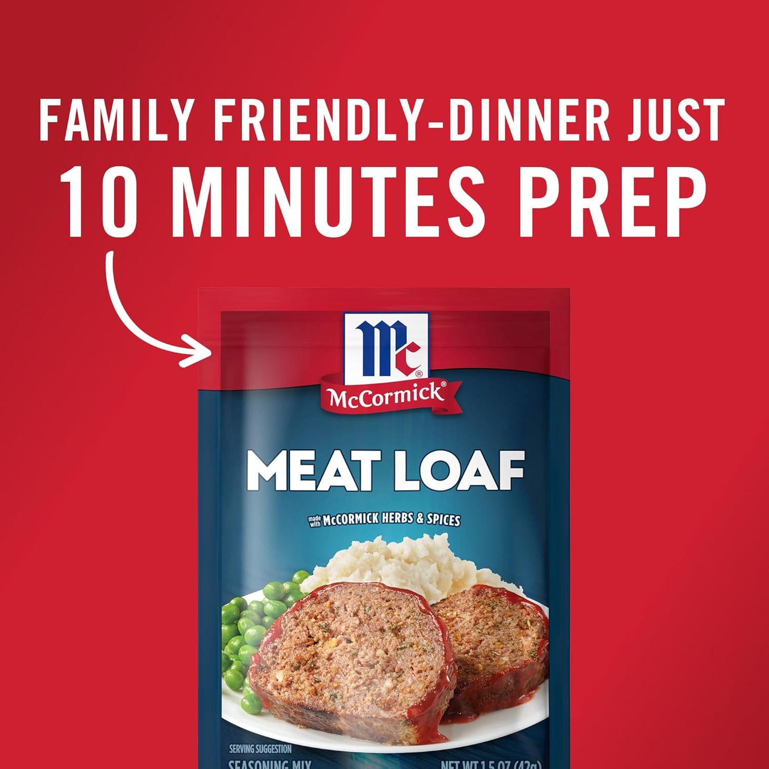 Mccormick Meat Loaf Seasoning Mix 1.5oz Easy Blend for Homemade Meatloaf