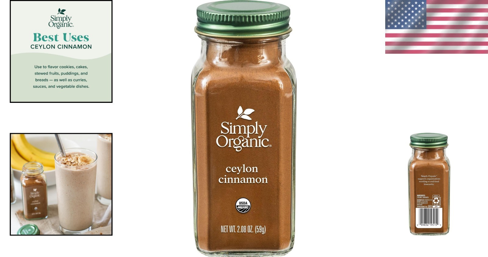 Simply Organic 2.08 oz Ceylon Cinnamon – Pure Flavor, Sustainably Sourced