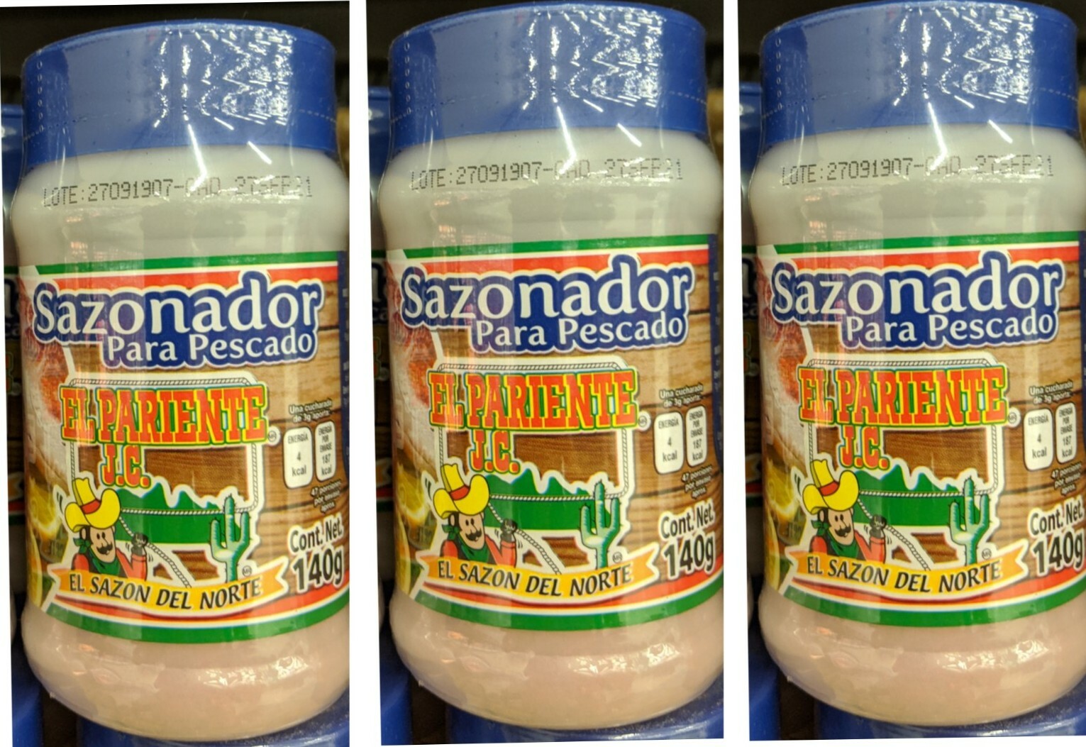 X3 New Sazonador Para Pescado El Pariente 4.9 Oz ea (140g) Monterrey Riquisimo