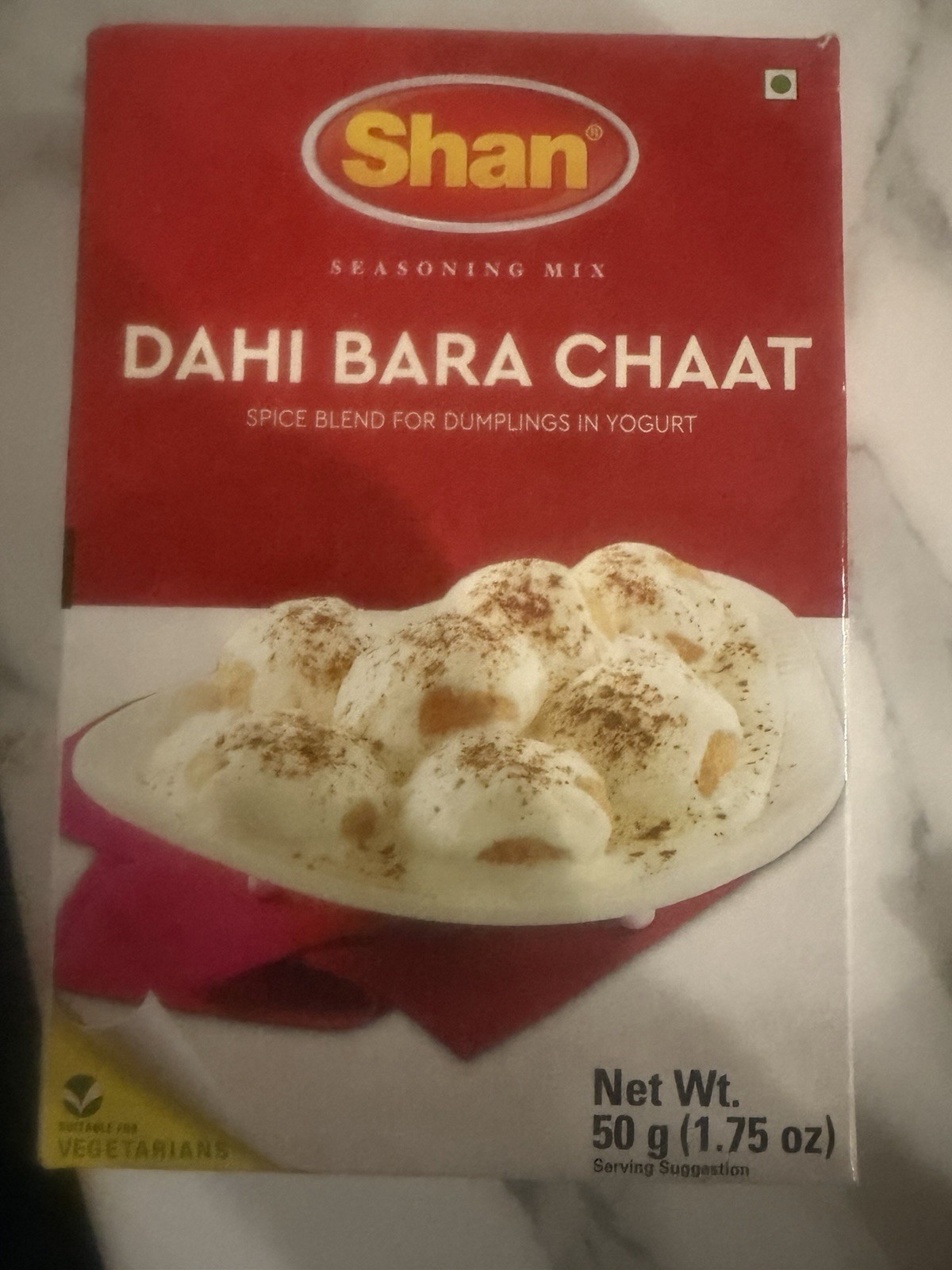 Shan Dahi Bara Chaat Seasoning Mix Spice Mix Vegetarian Indian Masala 50g Powder