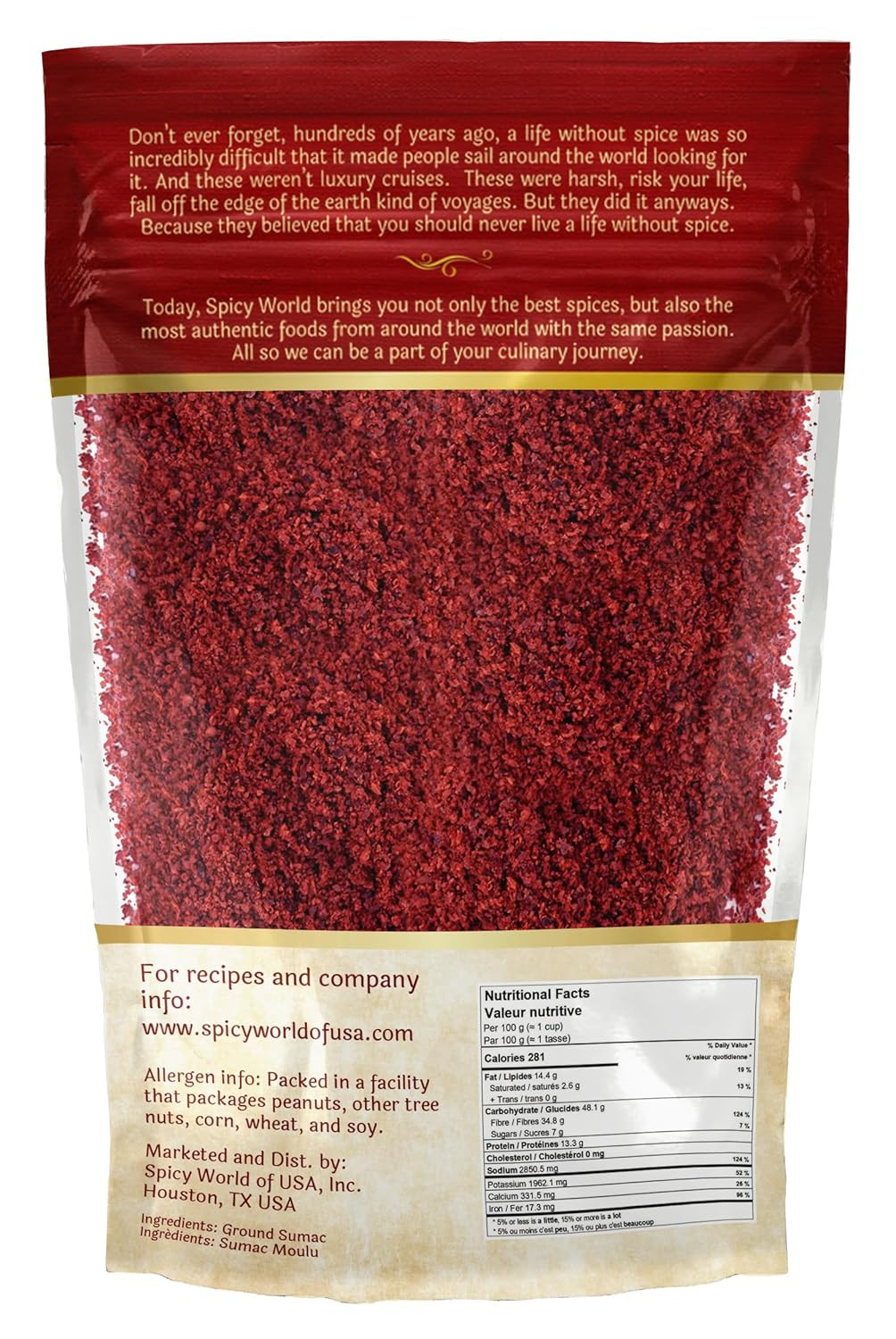 Sumac Spice Powder 7 Ounce Bag – Ground Sumac, Sumac Seasoning (Sumak)