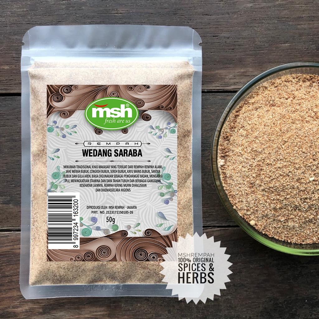 Saraba Spiced Drink Mix Makassar style 50g warming Indonesian herbal