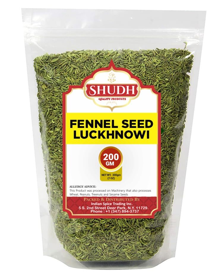 SHUDH Fennel Seed Luckhnowi 200gm | 7 oz ~ Saunf Sabut ~ Whole Spice