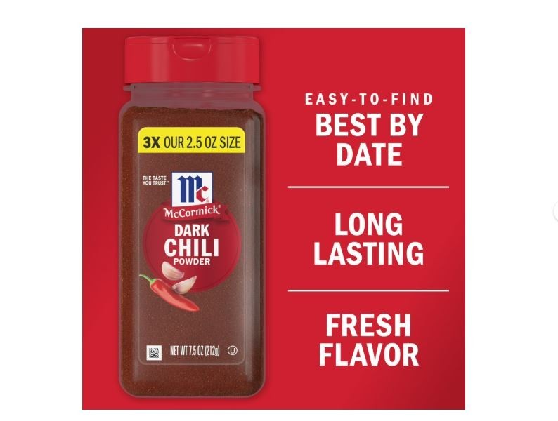 McCormick Kosher Dark Chili Powder, 7.5 oz Bottle