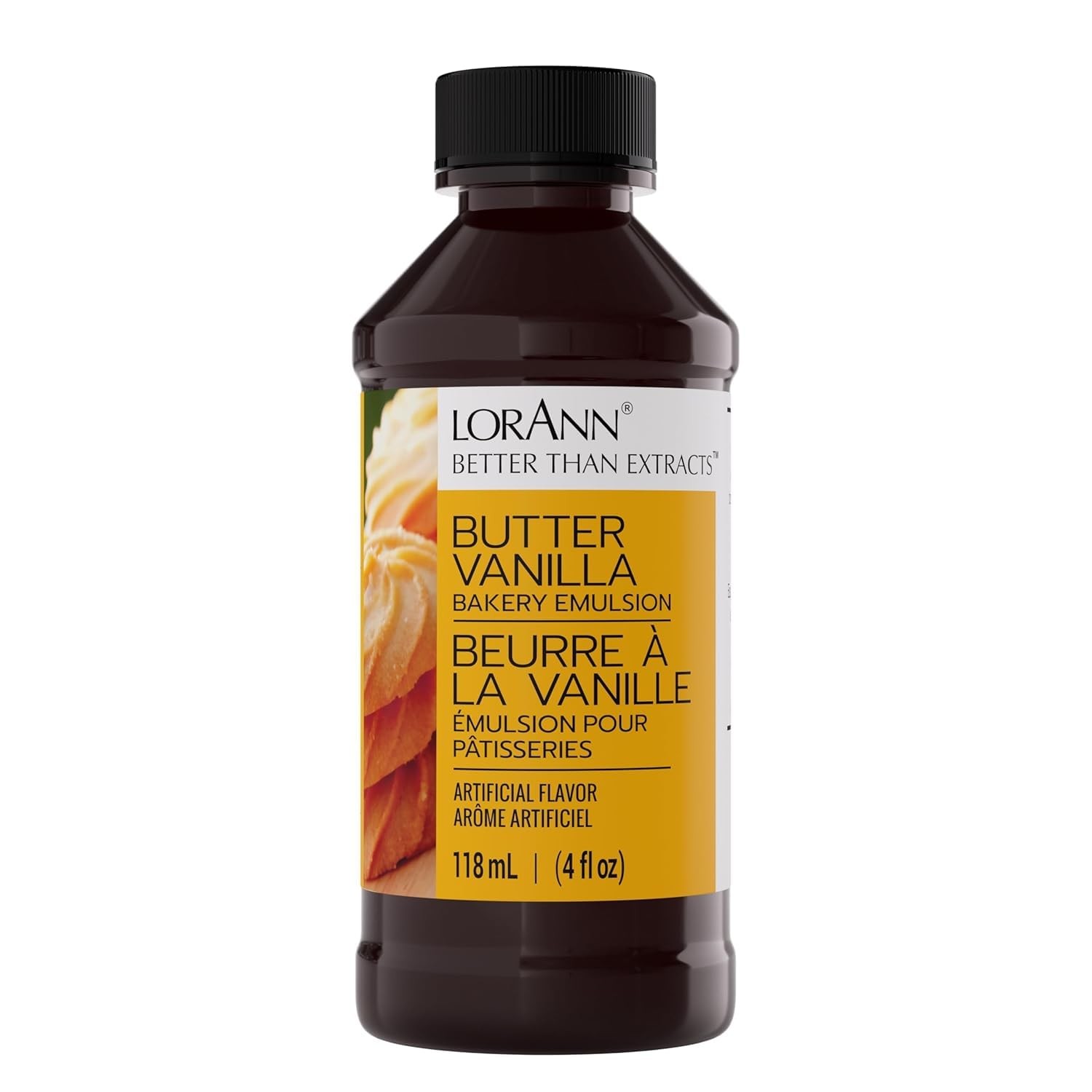 LorAnn Butter Vanilla Bakery Emulsion, 4 oz – Intense Butter Vanilla Flavor E…
