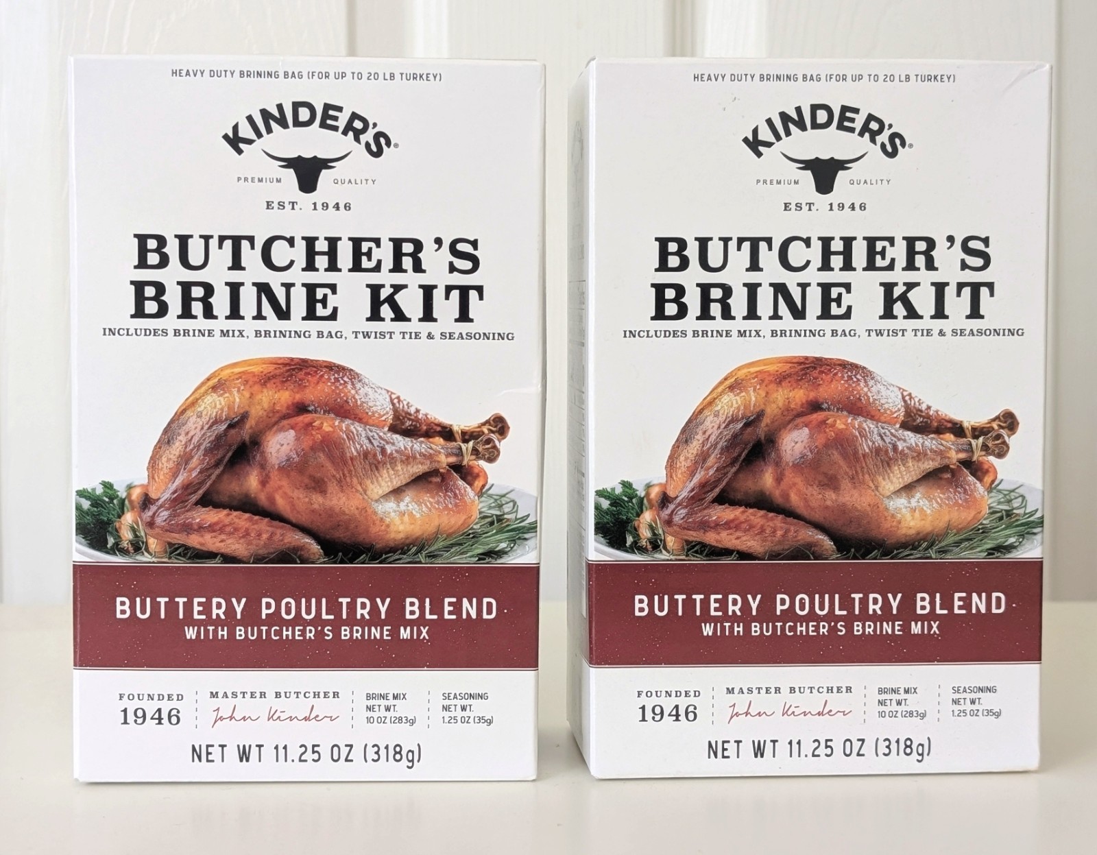 (2 Boxes) Kinder’s Butcher’s Turkey Brine Kit With Brine Mix & Bag 11.25oz 09/27