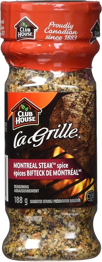 Club House La Grille Montreal Steak Spice, 188g/6.6 oz – FREE SHIPPING