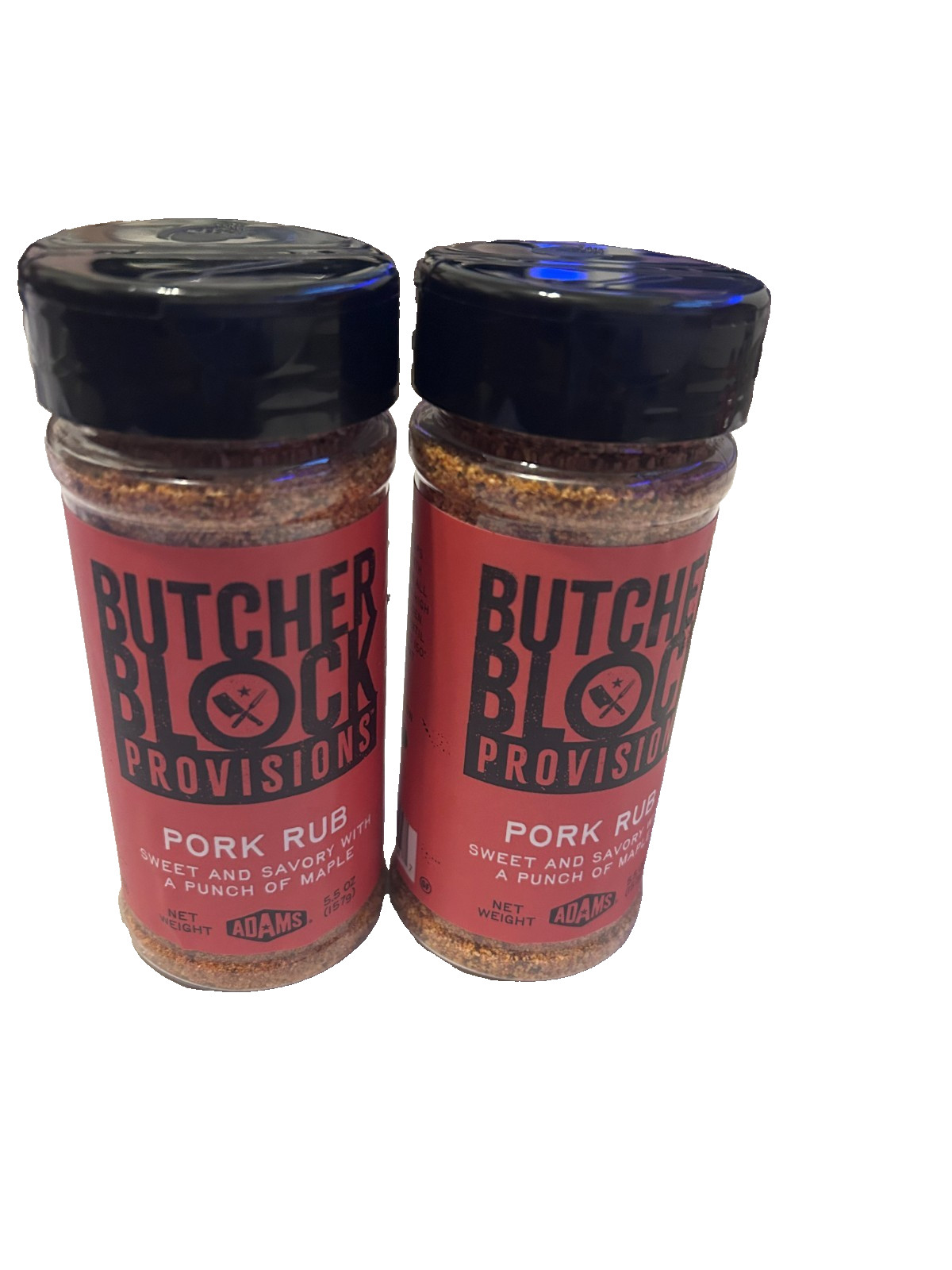 Butcher Block Provisions Pork Rub 5.6oz Sweet Savory Maple BBQ 2 Pack New