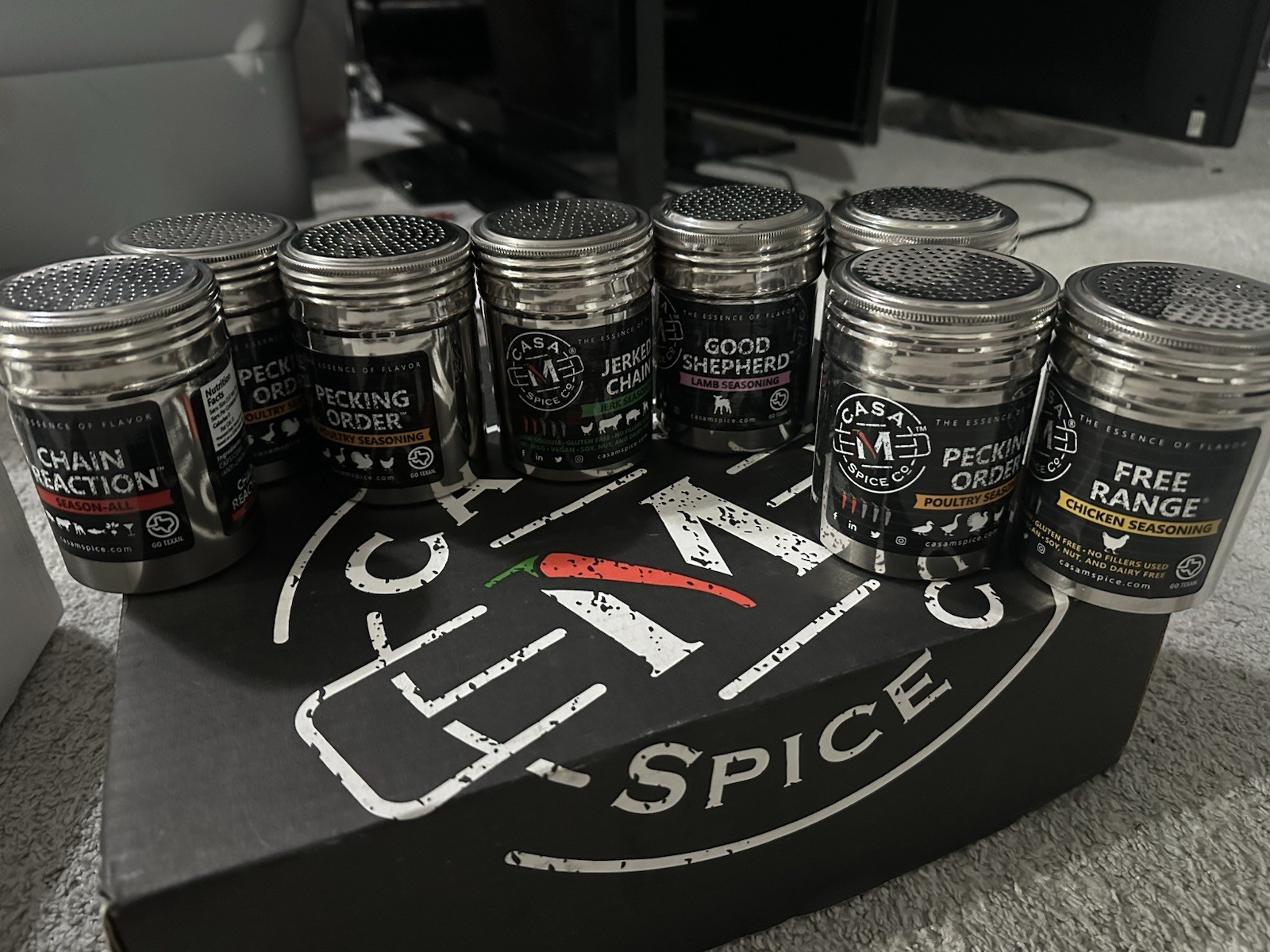 Casa M Spice Co. Seasoning Mix Set Gluten Free Assorted Blends 7-Pack Pantry