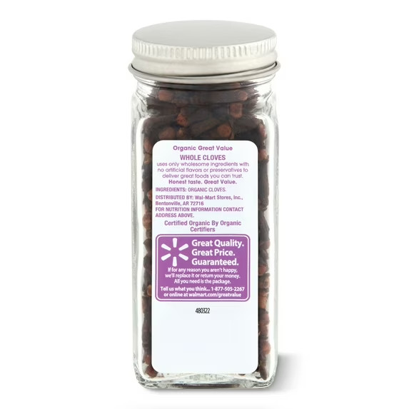 Great Value Organic Whole Cloves, 1.3 oz