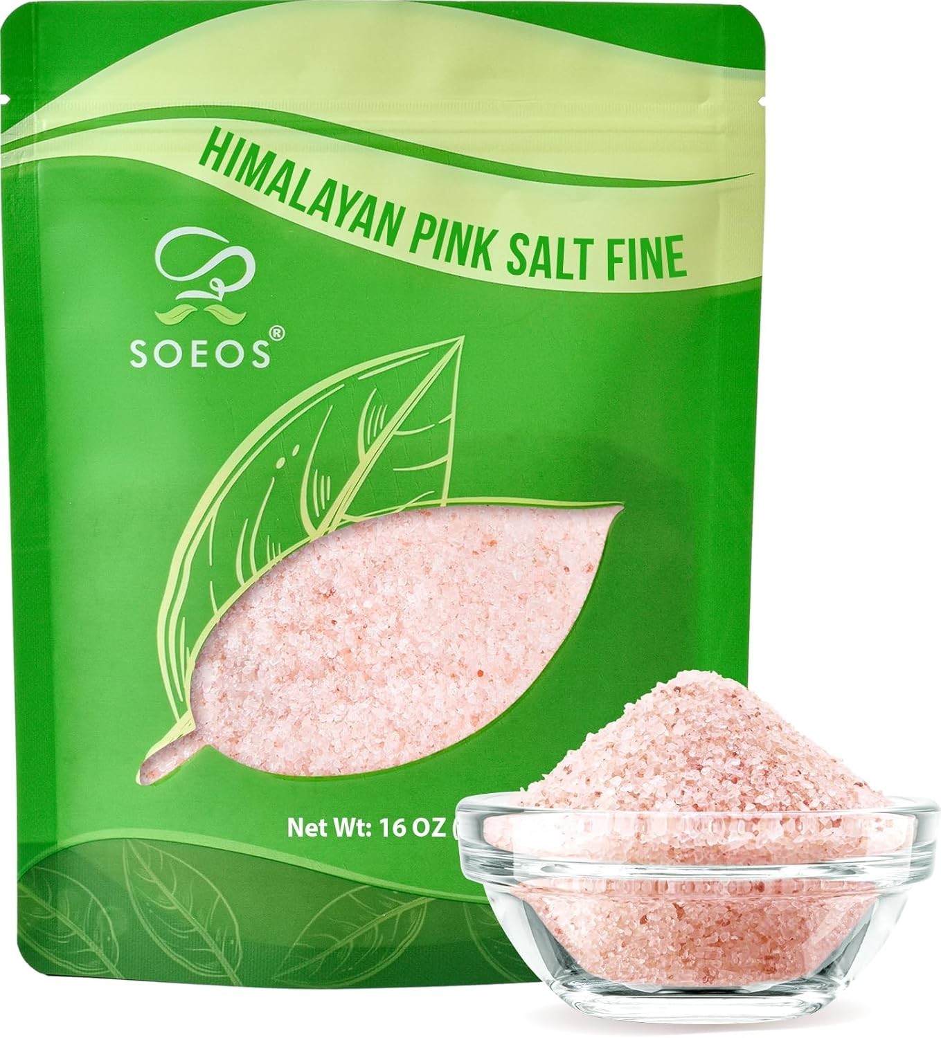 Himalayan Pink Salt, Fine Grain, 16 Oz (1 Pound), Pink Himalayan Sea Salt, Non-g