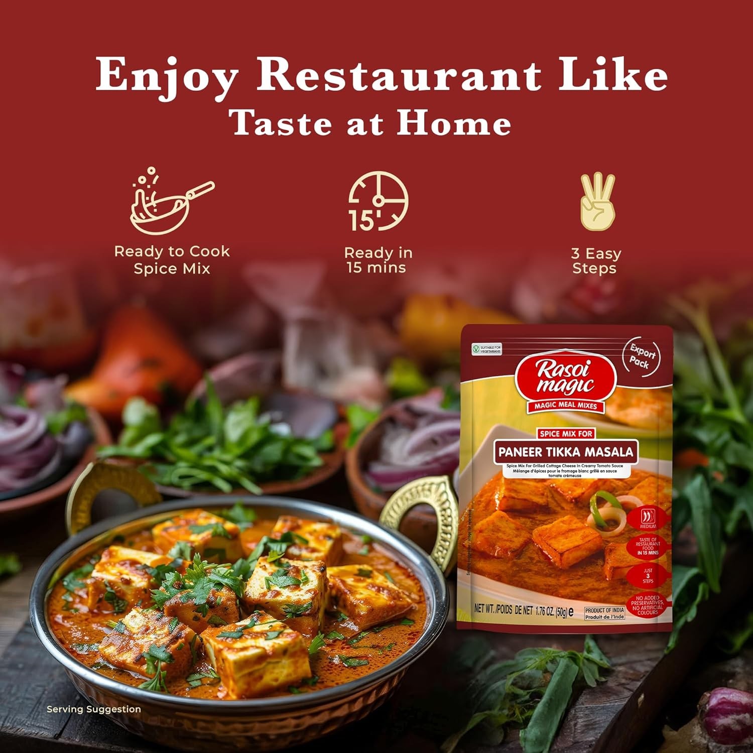 Rasoi Magic Spice Mix for Paneer Tikka Masala 50g | Ready to cook
