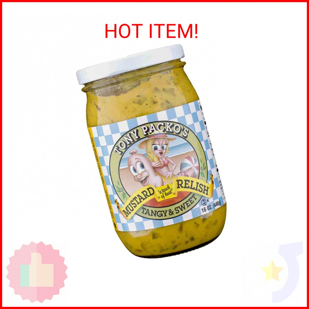 Tony Packo’s Mustard Relish, 16 Ounce Jar