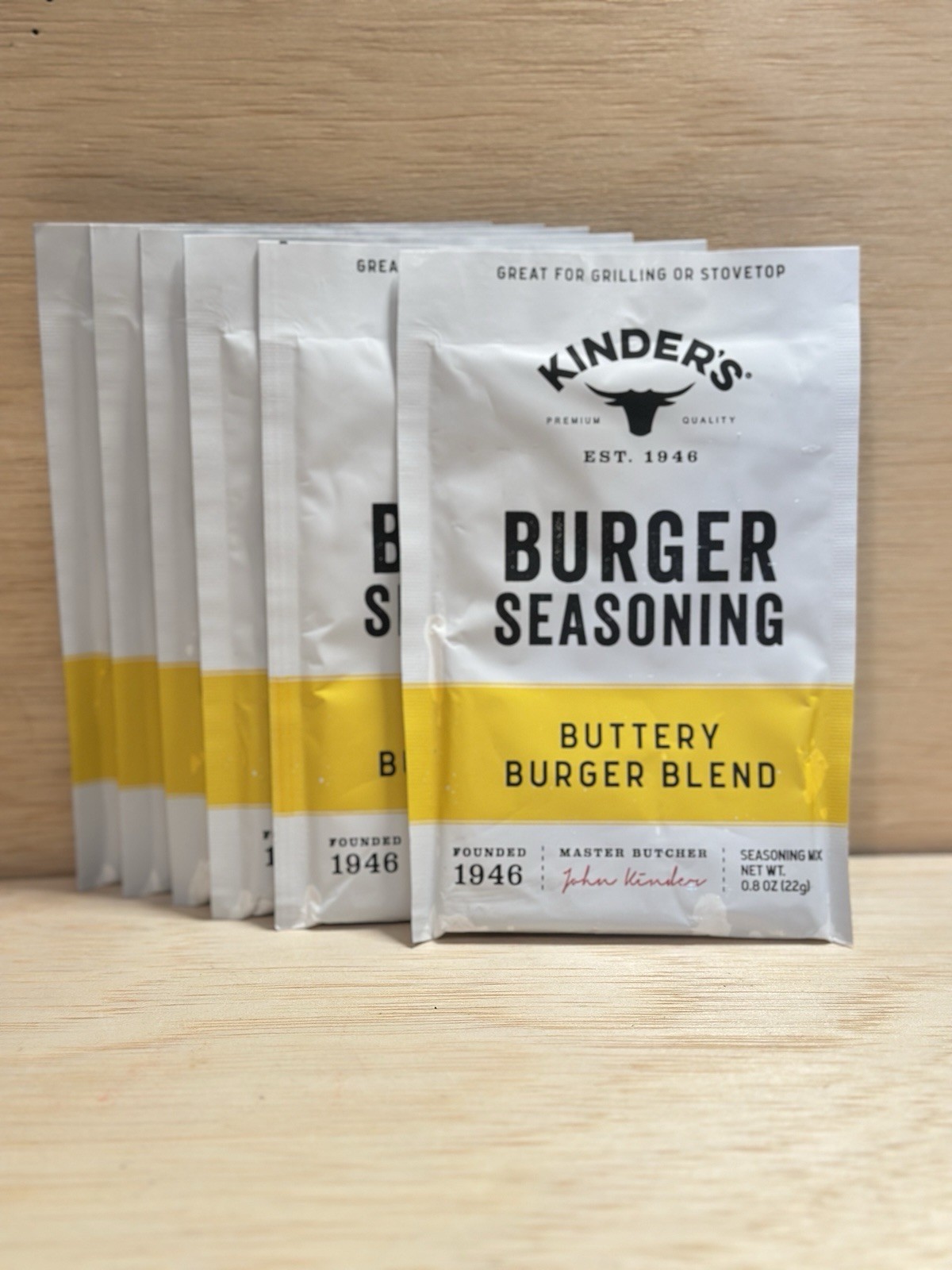 6 Pk-Kinder’s® Burger Seasoning Buttery Burger Blend .8 Oz Ea- Exp 11/26