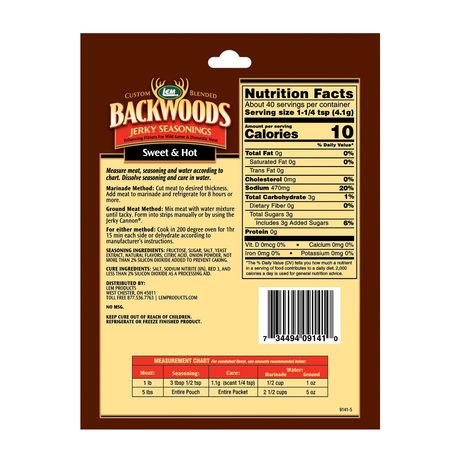 LEM Products Backwoods Sweet & Hot Jerky Seasoning, 80 Ounce (Pack of 1)