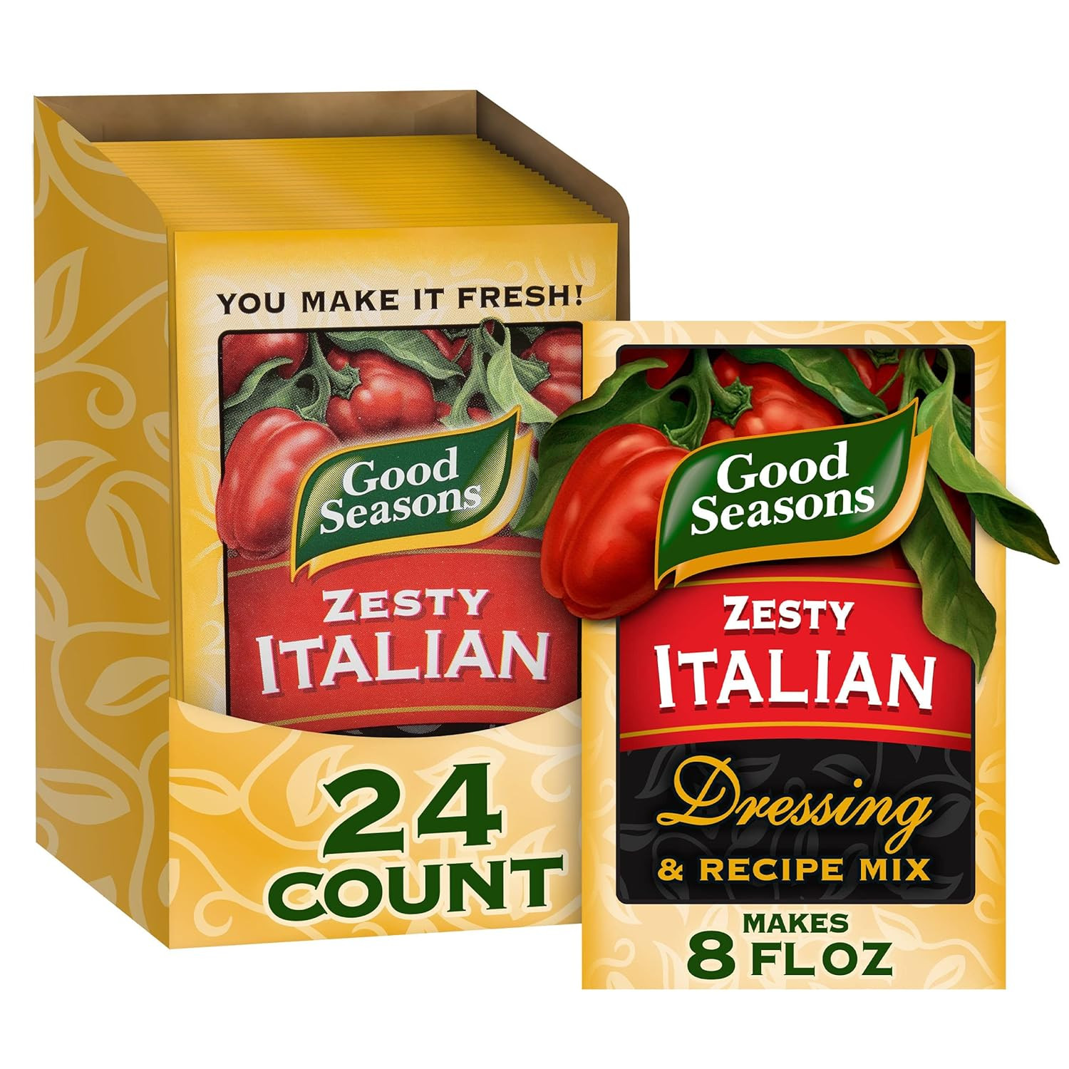 Zesty Italian Dressing & Recipe Seasoning Mix (24 Ct Pack, 0.6 Oz Packets)