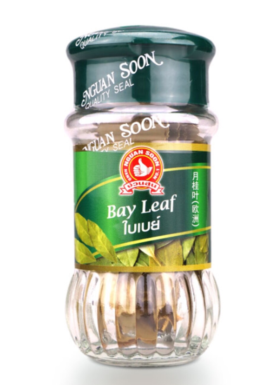 Nguan Soon No.1 Hand Brand Bay Leaf Herbs Spice Seasoning Food Pantry Bottle 3g.